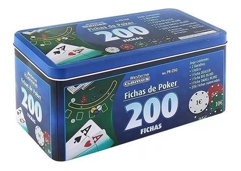 Jogo De Poker Com 200 Fichas E A Caixa De Metal Prestigio