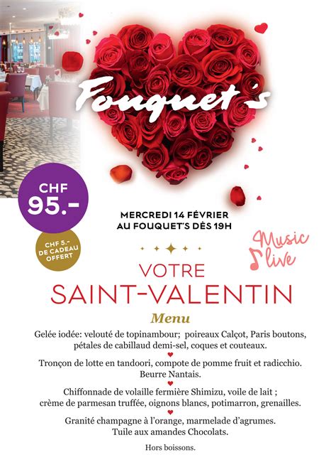 Menu St Valentin Casino De Montreux