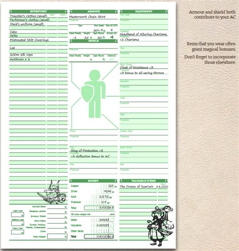 Pathfinder Item Slots Folha