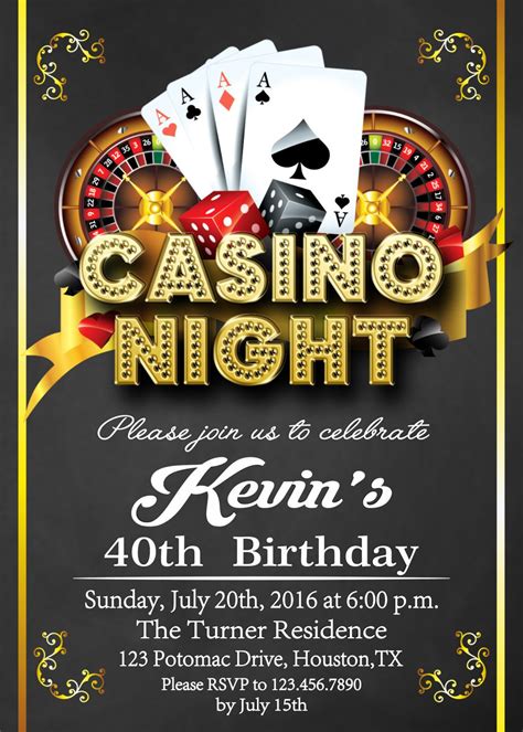 Printable Party Casino Convites